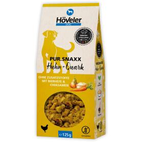 HÖVELER DOG Leckerli PUR.SNAXX HUHN+QUARK für Hunde 125g