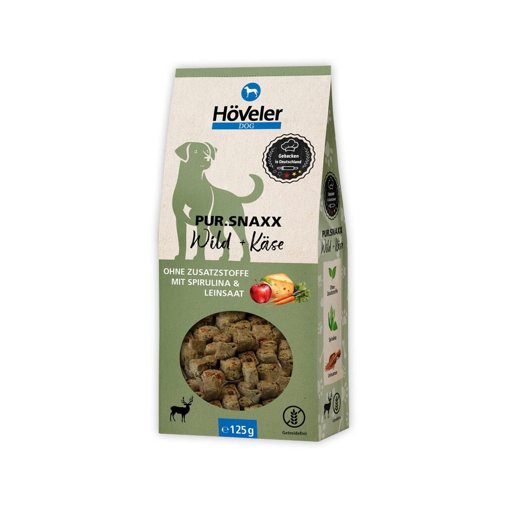 HÖVELER DOG Leckerli PUR.SNAXX WILD+KÄSE für Hunde 125g