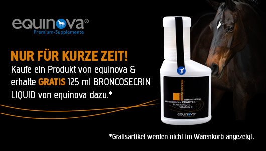 Aktion: equinova Broncosecrin Liquid 125ml gratis zu equinova-Produkten