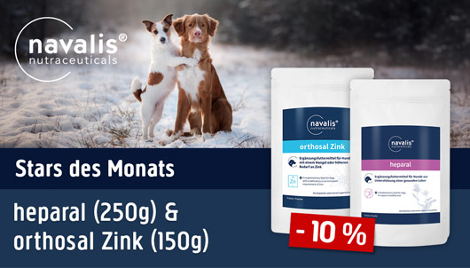 Navalis Produkte des Monats heparal dog und Zink dog